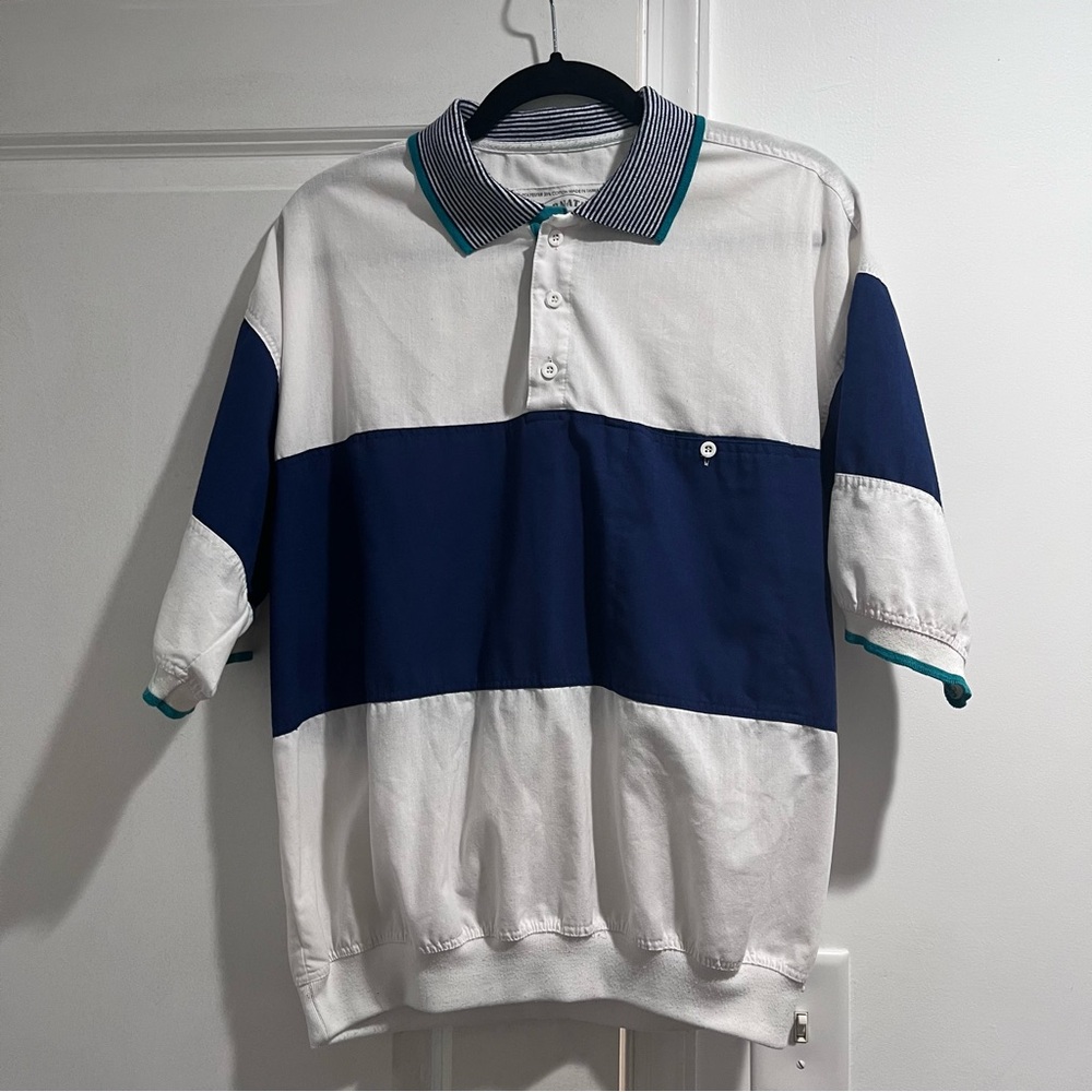 Vintage Claybrooke Polo Shirt Mens Small Banded Waist 80s Short Sleeve